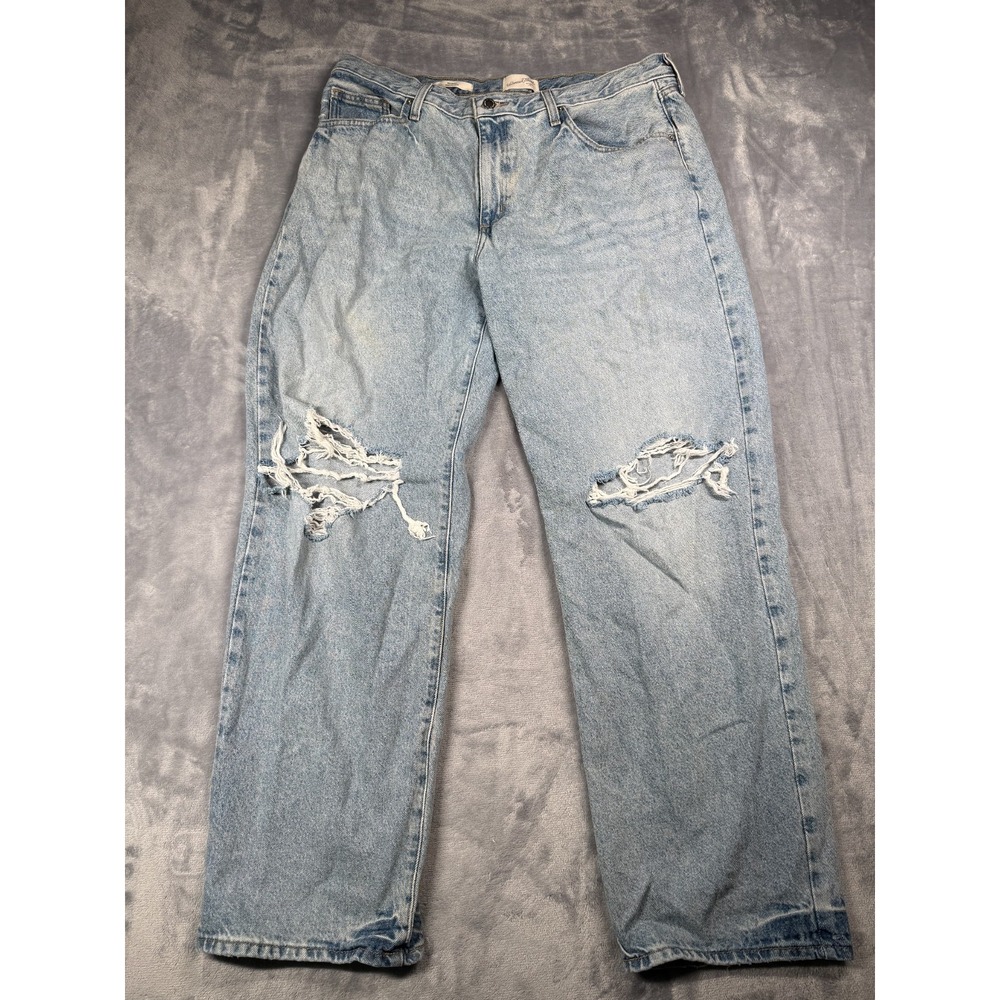 Universal Thread 90s Baggy Jeans Womens 16S Blue Distressed High Rise 4874299